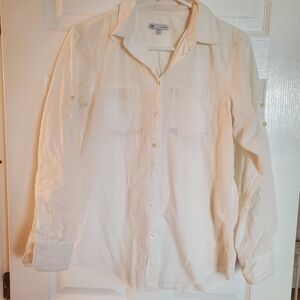 Gap XS White Boyfriend Fit Button Down Shirt